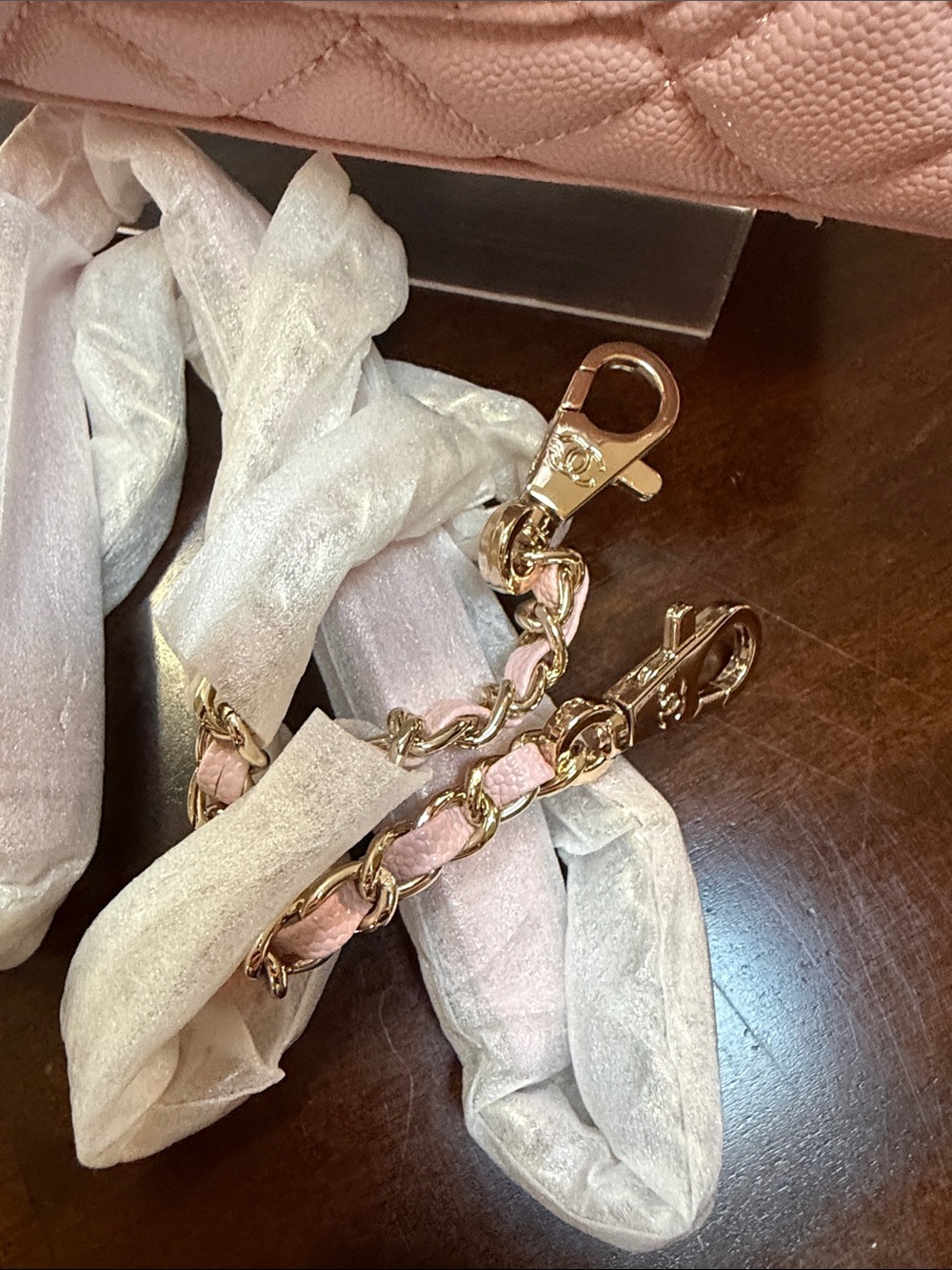 Luxury Fashion Pink Quilted Mini Top Handle Bag with Gold CC - Picture 4 of 5